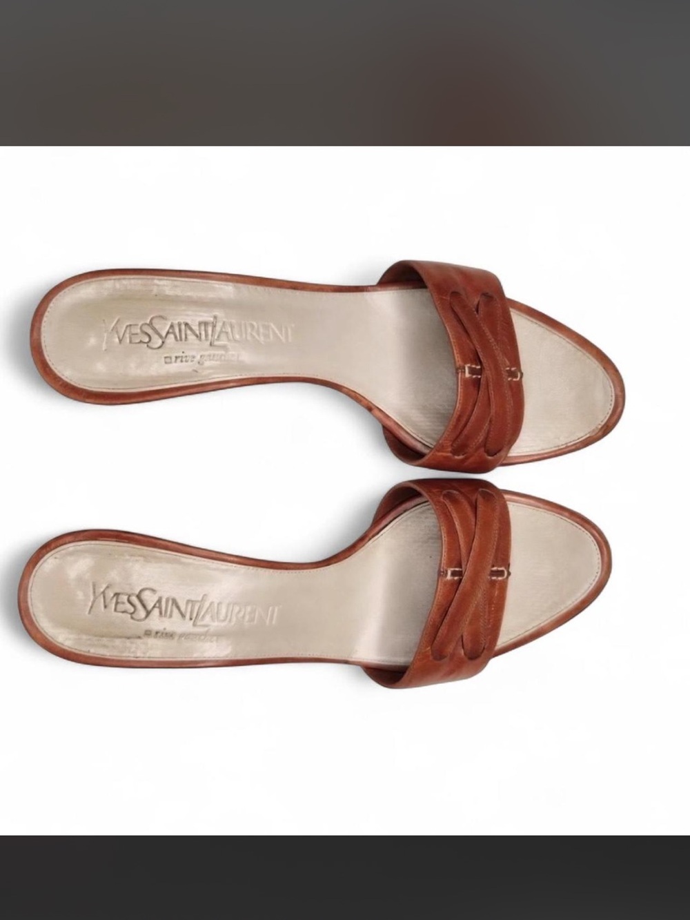 Yves Saint Laurent Brown Leather Slide heels